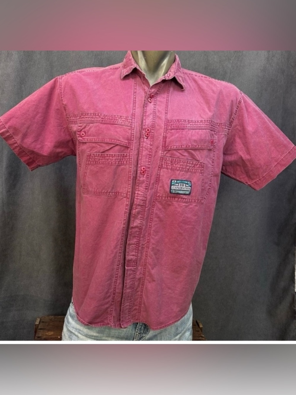 1990s vintage button front vintage shirt sz large men’s